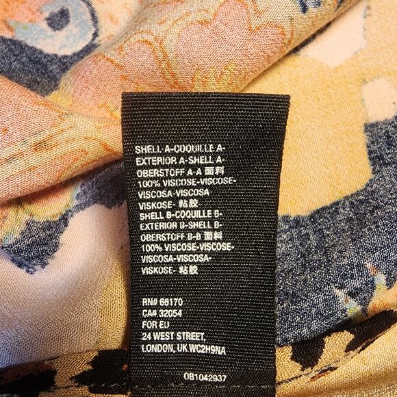 Free People Wild Nights Duster Womens M kimono floral cheetah Dopamine - Picture 8 of 10